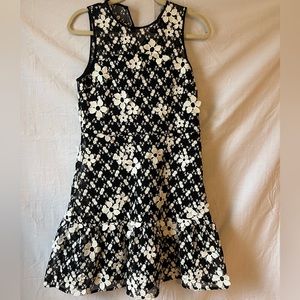 Micheal Kors black and white floral embellished dress